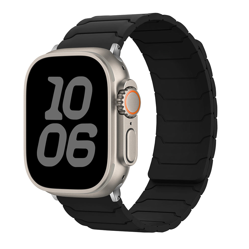 RoyaleGlow Armor Warrior Silicone Magnetic Watch Strap for Apple Watch