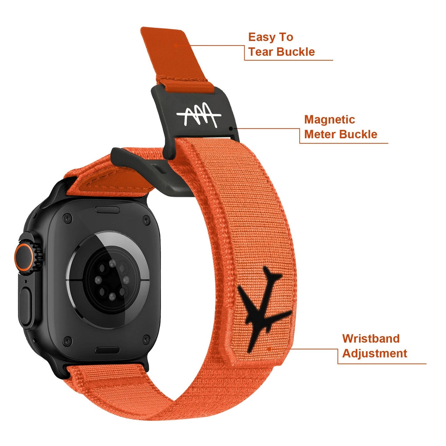 Royaleva Alpine Magnetic Nylon Strap For Apple Watch – Compatible with 42mm to 49mm Models