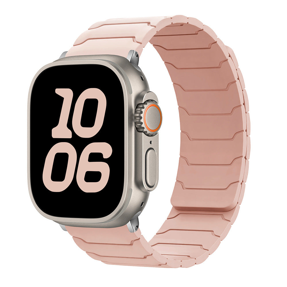 RoyaleGlow Armor Warrior Silicone Magnetic Watch Strap for Apple Watch