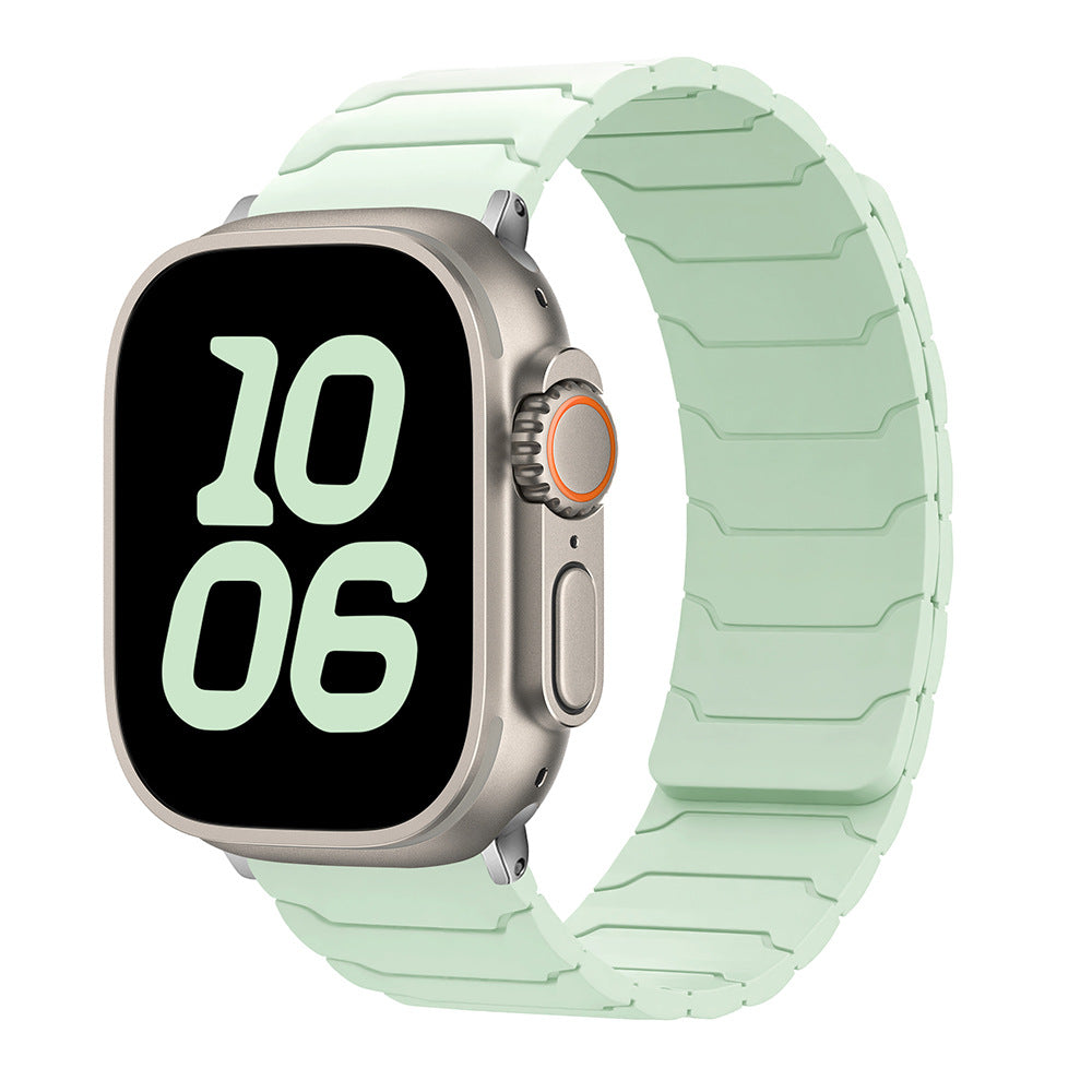 RoyaleGlow Armor Warrior Silicone Magnetic Watch Strap for Apple Watch