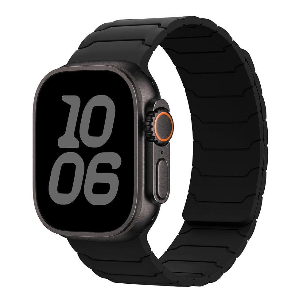 RoyaleGlow Armor Warrior Silicone Magnetic Watch Strap for Apple Watch
