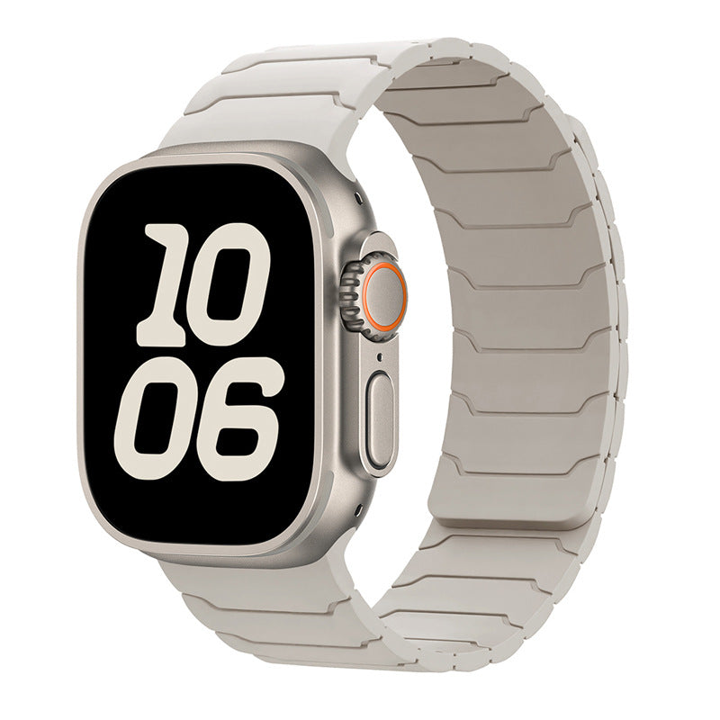 RoyaleGlow Armor Warrior Silicone Magnetic Watch Strap for Apple Watch