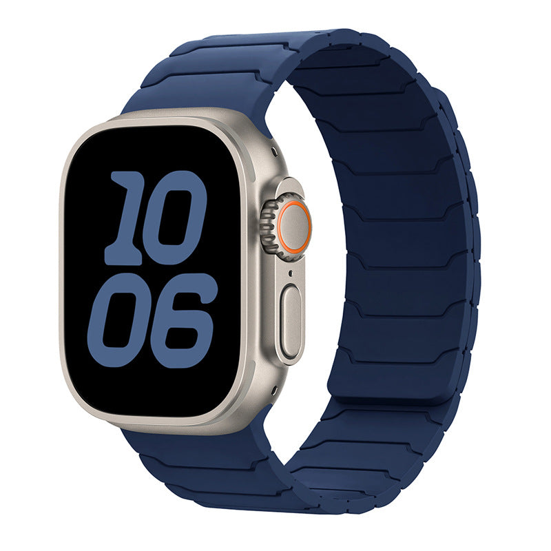 RoyaleGlow Armor Warrior Silicone Magnetic Watch Strap for Apple Watch