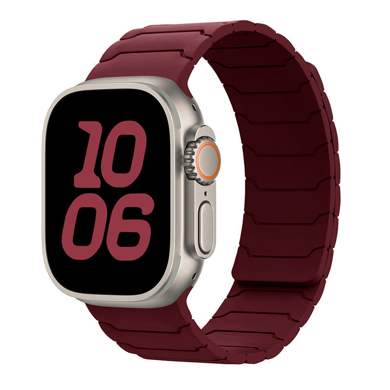 RoyaleGlow Armor Warrior Silicone Magnetic Watch Strap for Apple Watch