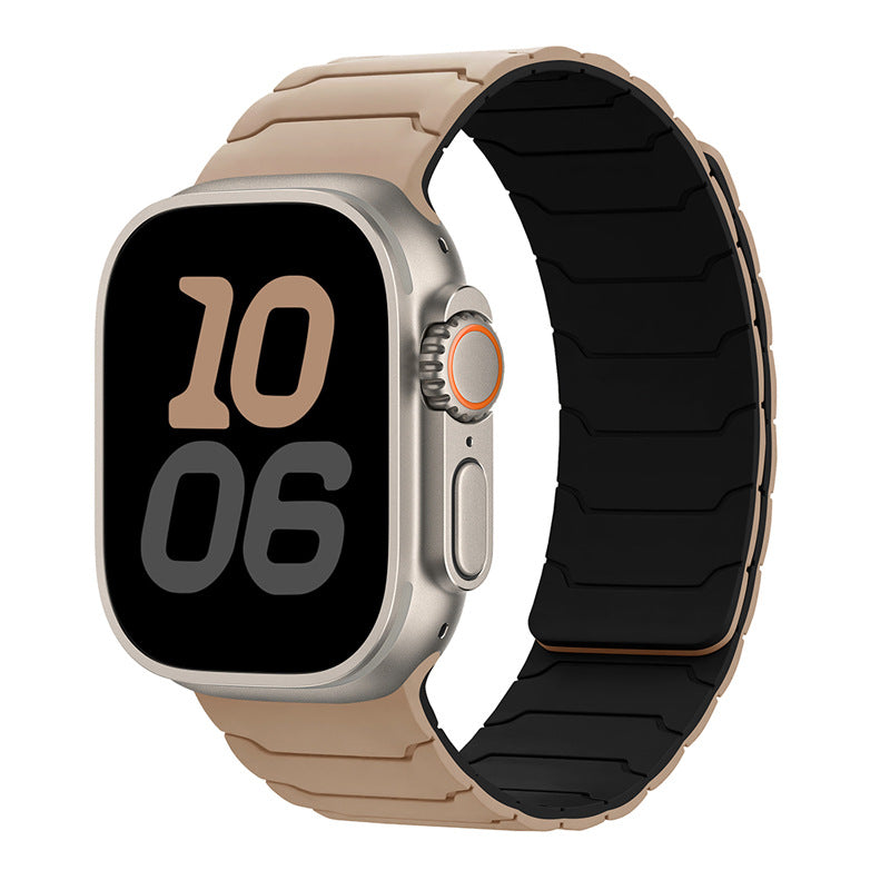 RoyaleGlow Armor Warrior Silicone Magnetic Watch Strap for Apple Watch
