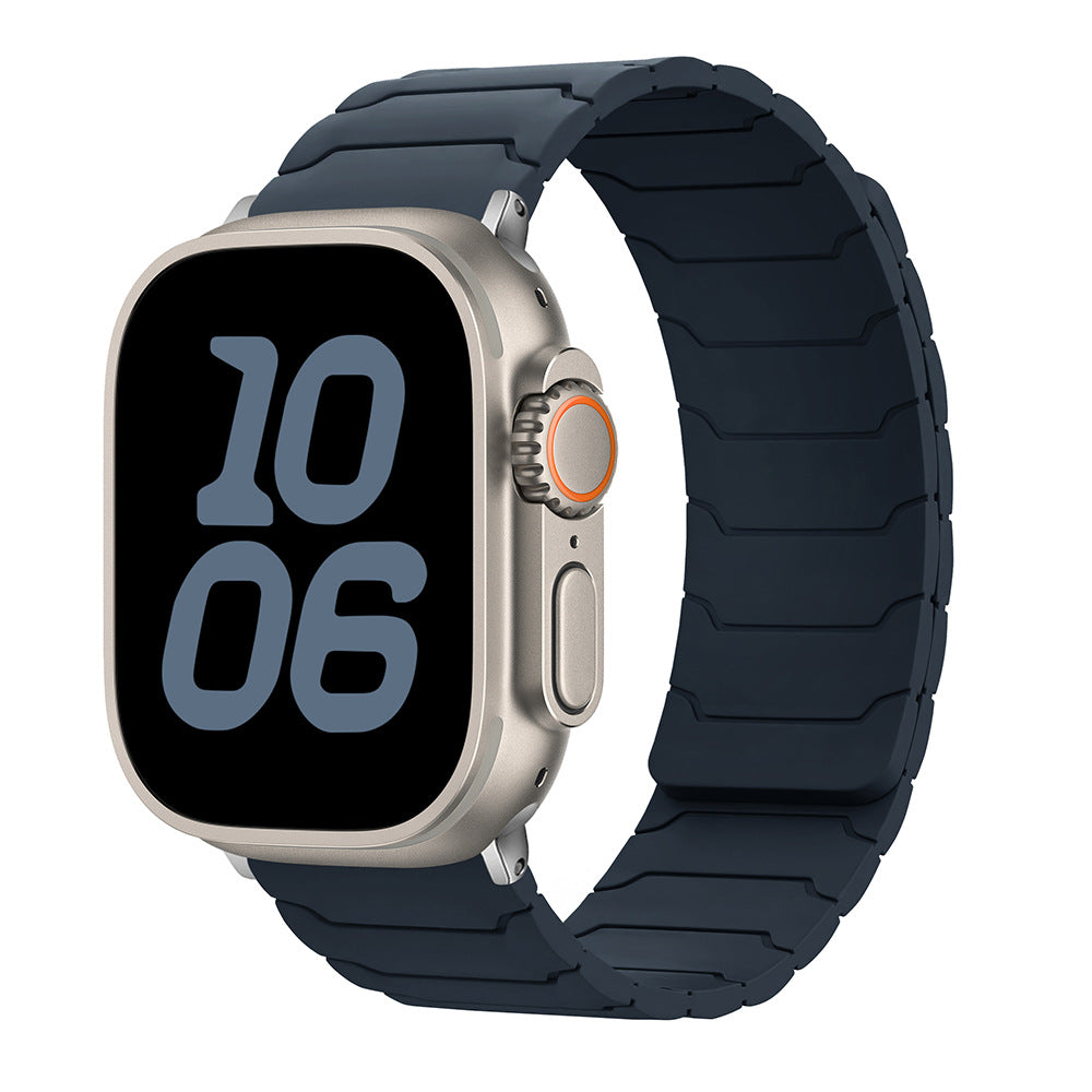 RoyaleGlow Armor Warrior Silicone Magnetic Watch Strap for Apple Watch