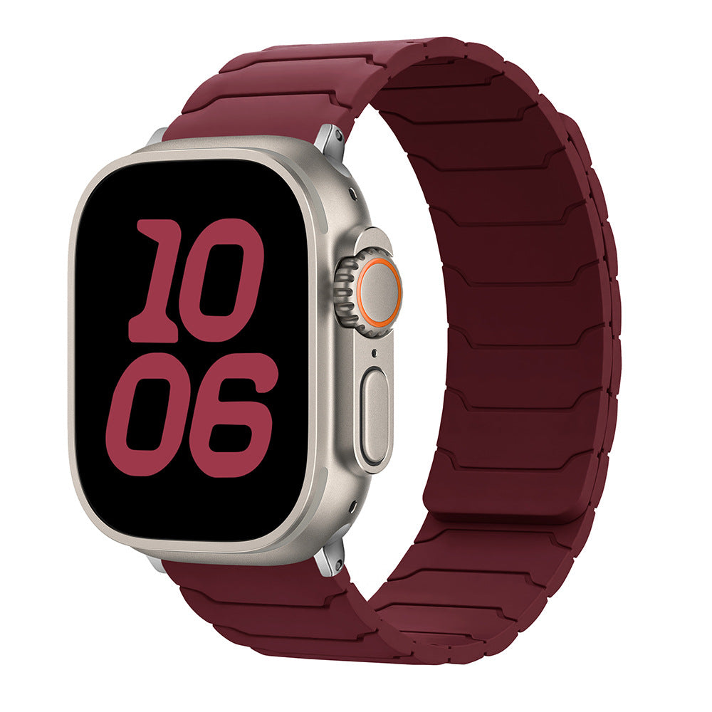 RoyaleGlow Armor Warrior Silicone Magnetic Watch Strap for Apple Watch