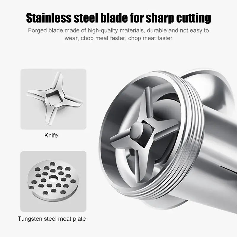 Royallure Manual Stainless-Steel Sausage Stuffer & Meat Grinder – Hand-Crank, Heavy-Duty