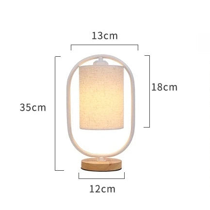 LuxRoyale Scandinavian Solid Wood Table Lamp Linen Shade for Bedroom