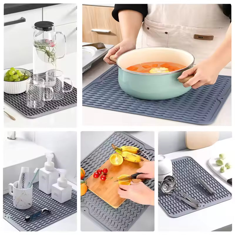 Royallure Nordic Color Dish Drying Mat – Insulated, Mildew-Resistant, Non-Slip Counter Protector