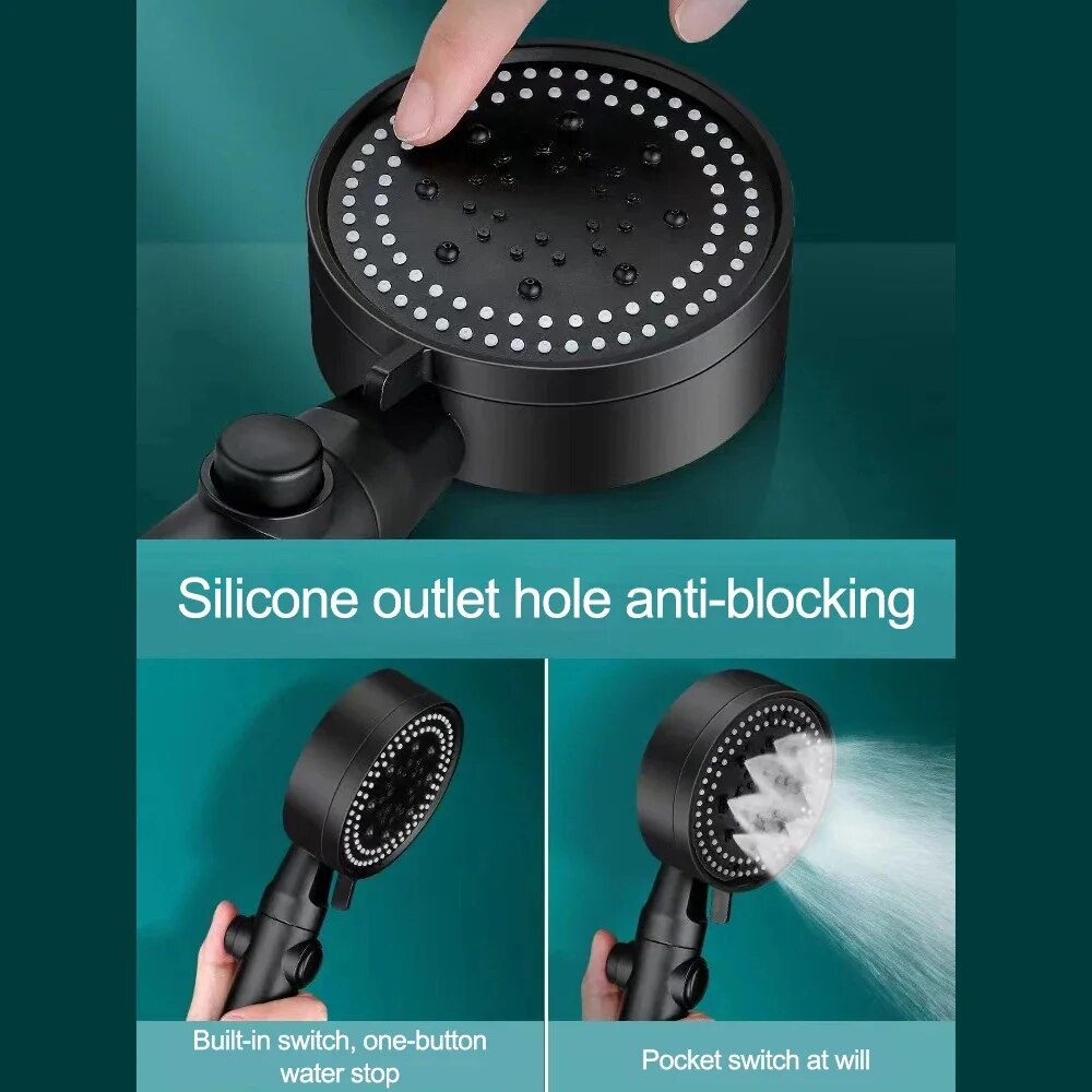 Luxora High Pressure Shower Head With Hose 5 Modes