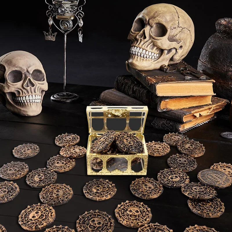 Lumora Retro Pirate Coins Plastic Treasure Game Party Favors Halloween