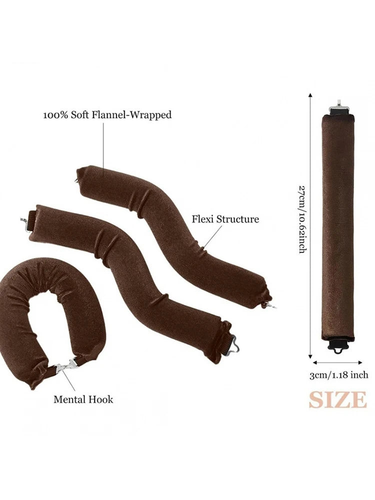 Royallure Heat-Free Curling Iron for Damage-Free Overnight Curls, Hair Styling Tools Soft Flannel Design