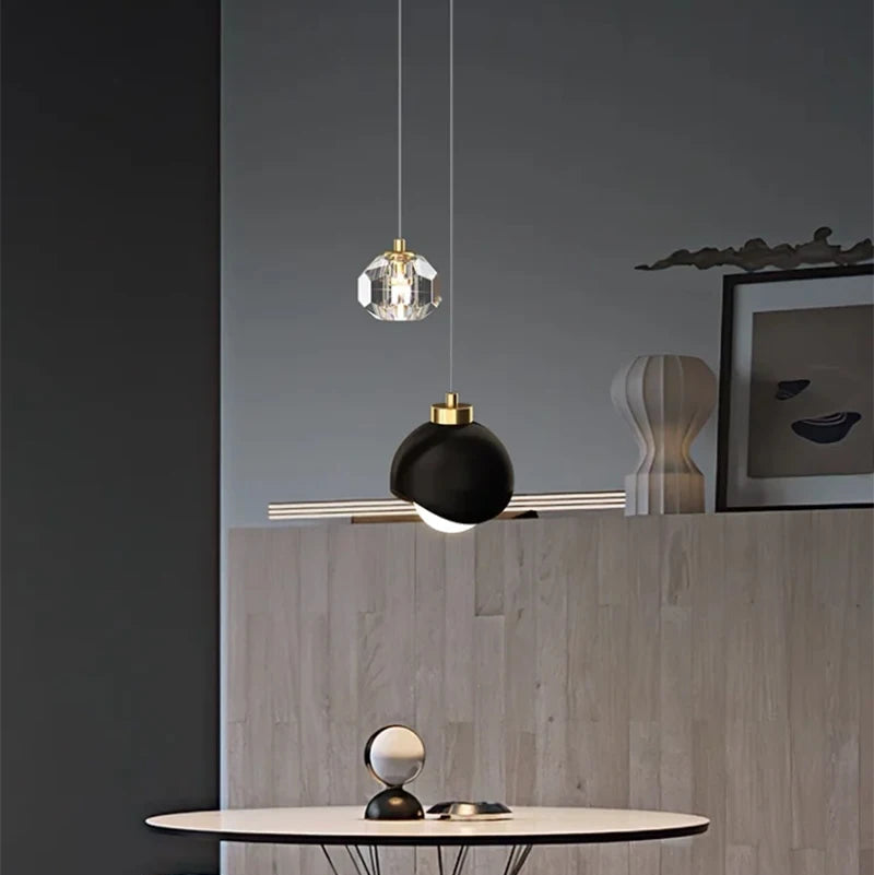 Luxora Black Glass Pendant Light for Modern Bedroom, Living Room and Restaurant Bar