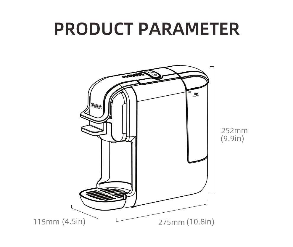 5-in-1 Coffee Machine – 19-Bar Multiple Capsule Brewer