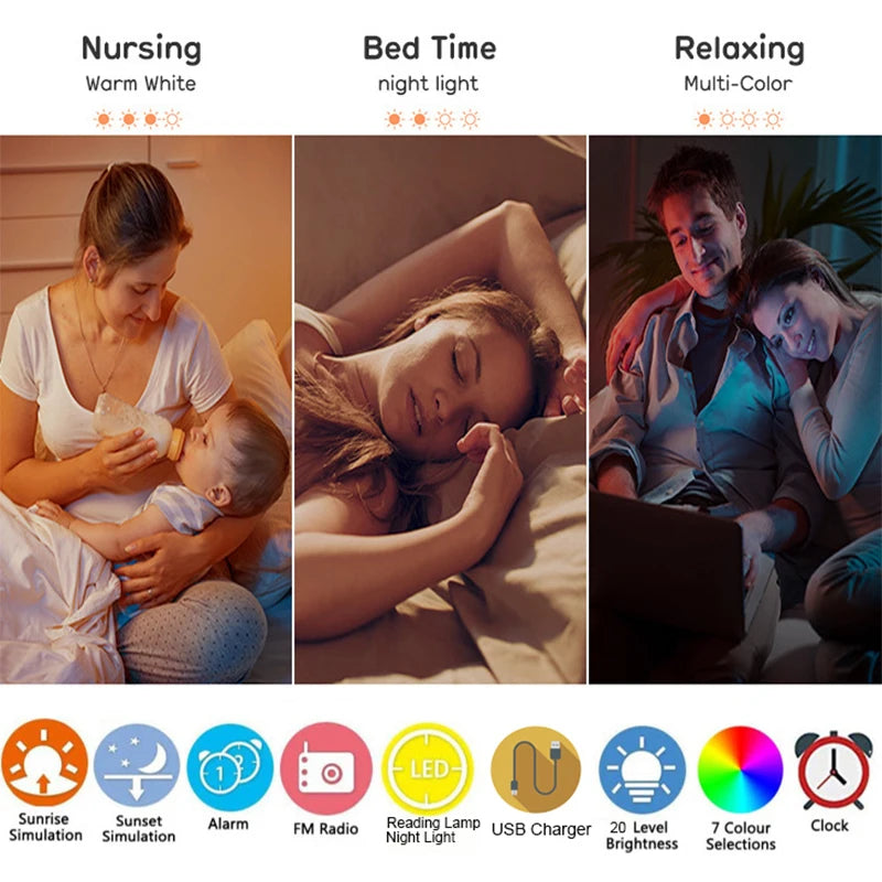 Wake Up Light Alarm Clock with Sunrise Simulation & Natural Sounds - Alarm Clock