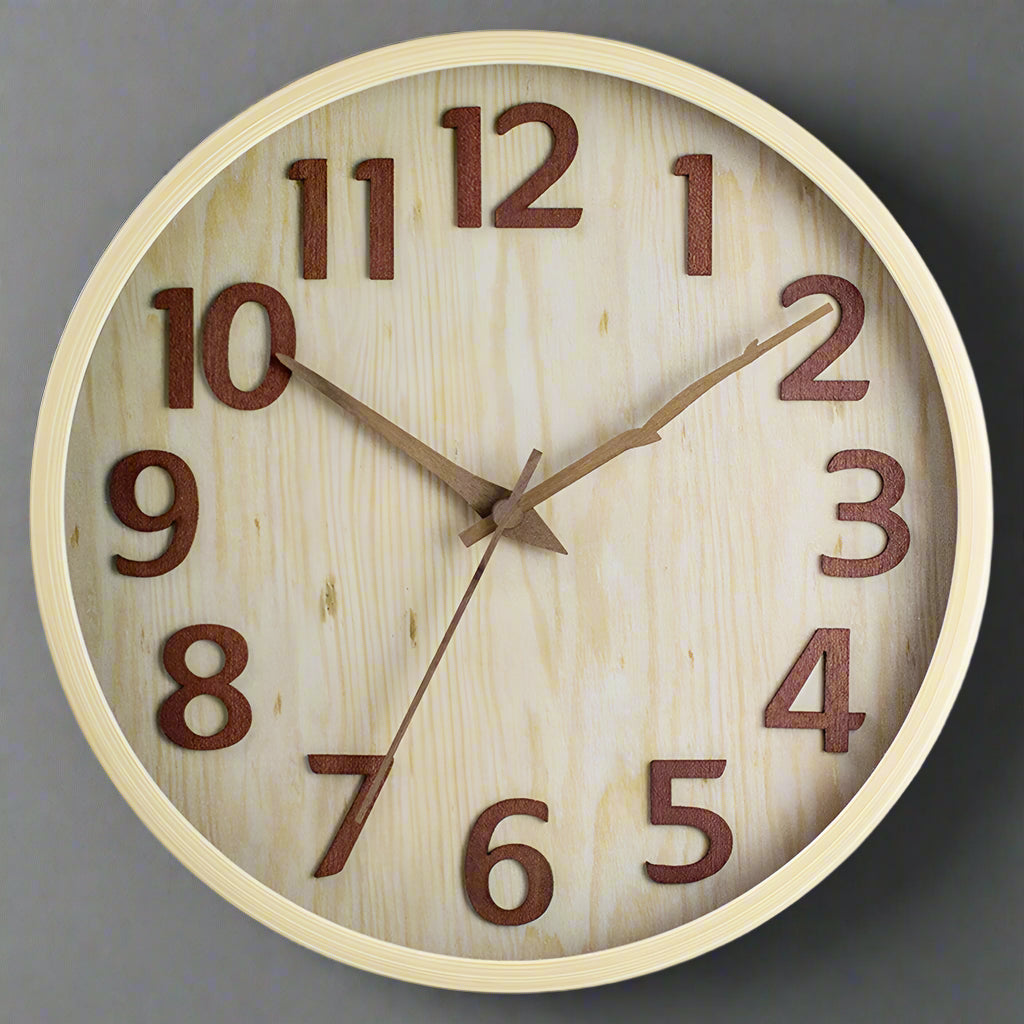 Royaleva Analog Wall Decoration Wooden Clock for Home
