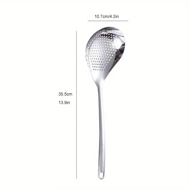 Lumora Stainless Steel Skimmer Spoon Strainer Ladle for Frying Baking Kitchen