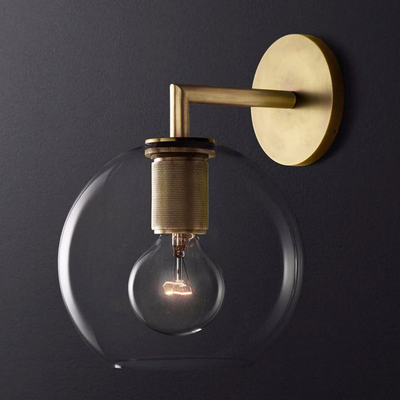 RoyaleGlow Armed Retro Brass Series - Wall Sconce