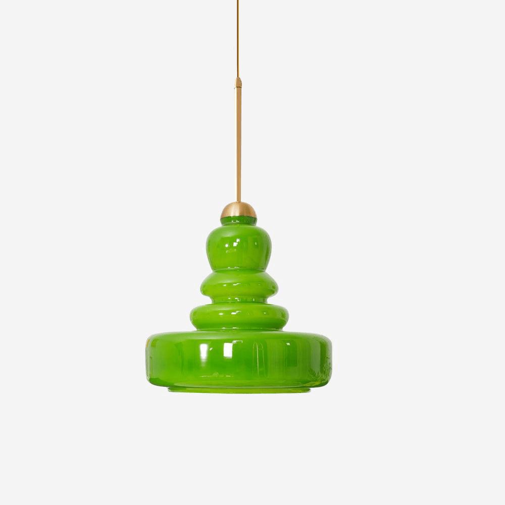 RoyaleGlow Modern Sculpted Glass Pendant Light Warm Hanging Lamp For Kitchen Island - Royale Basic