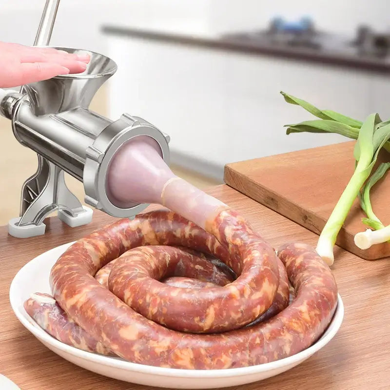 Royallure Manual Stainless-Steel Sausage Stuffer & Meat Grinder – Hand-Crank, Heavy-Duty