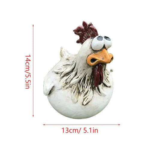 Royaleva Funny Chicken Fence Decor – Resin Garden Statues