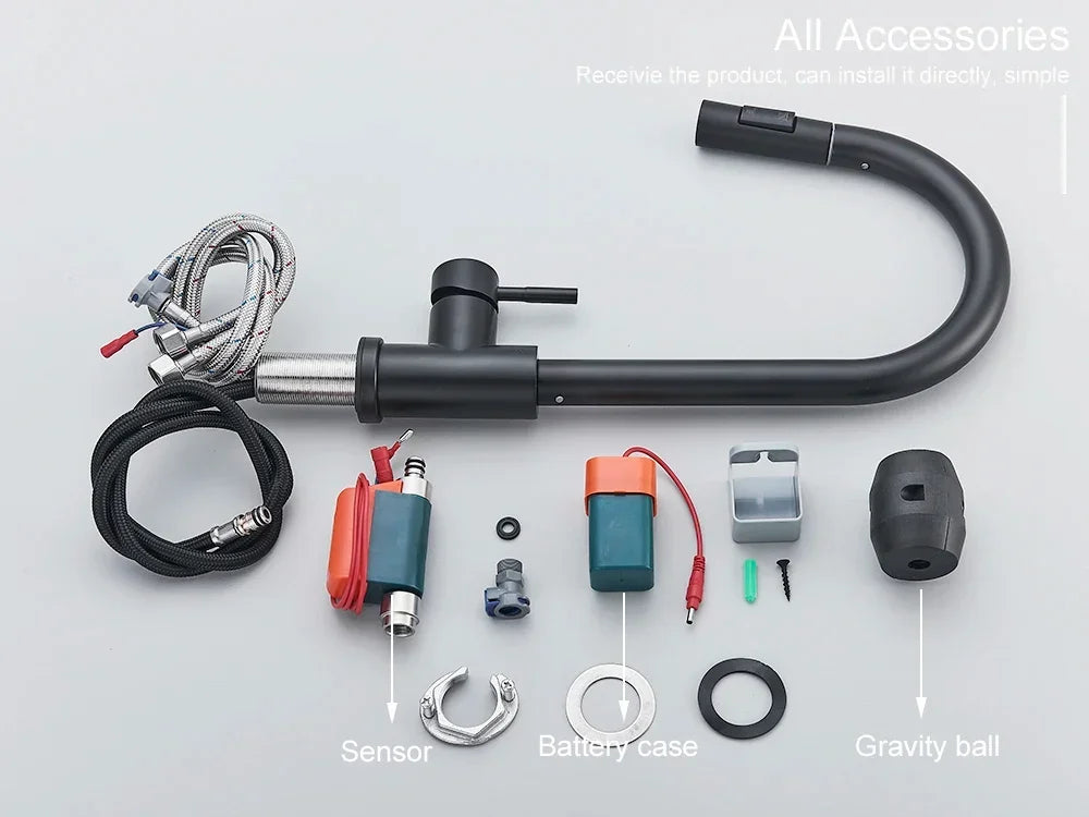 Royallure Touch-Sensor Pull-Out Kitchen Tap – Hands-Free Flow, Swivel Sprayer & Germ-Safe