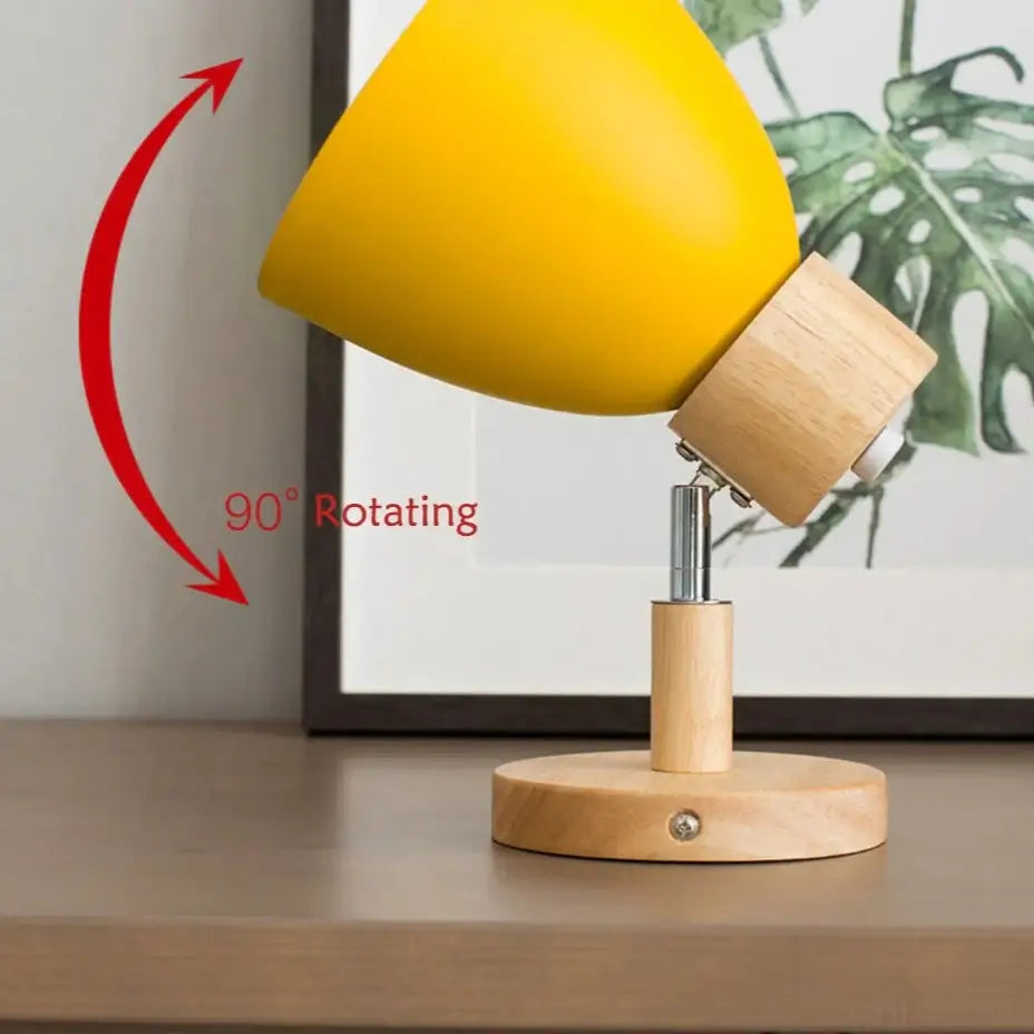 Royallure Nordic Wood Wall Light with Pull Switch – Modern Minimalist Wall Sconces for Bedroom and Living Room