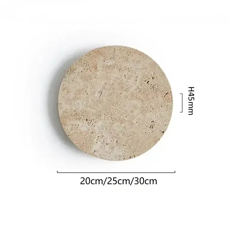 Royaleva Stone Inspired Round Wall Lamp - Wabi Sabi Ambient LED Light for Bedroom, Living Room