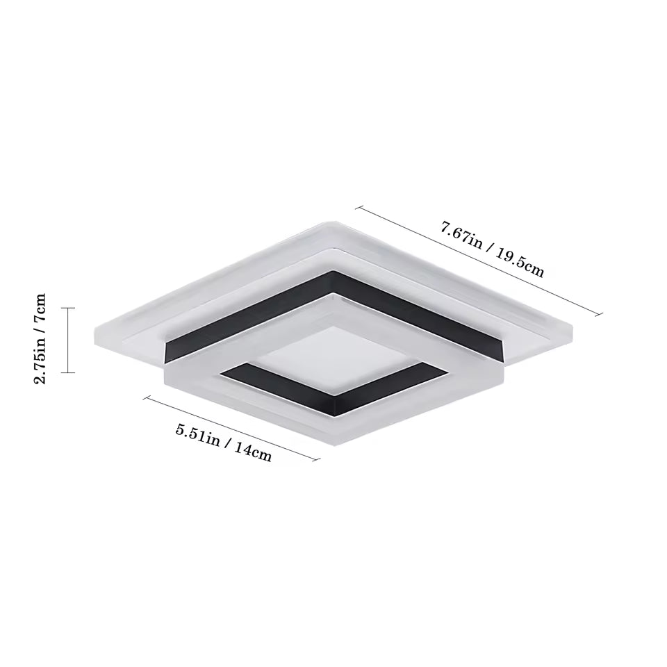 Lumora Modern Square Bezel LED Flush Mount Ceiling Light