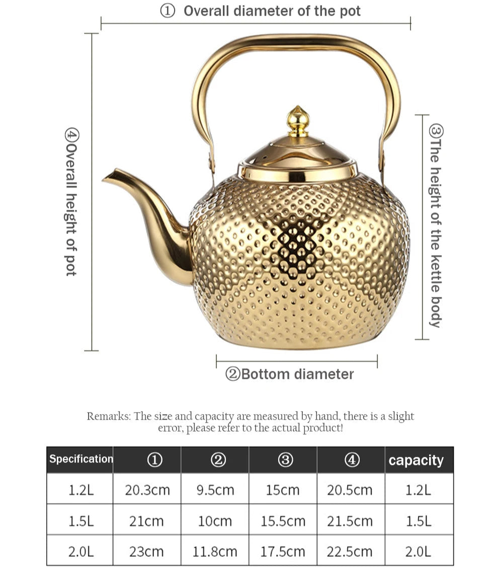Royallure Hammer-Textured Stainless Steel Kettle with Built-In Strainer – 1.2–2 L Outdoor & Stovetop Ready