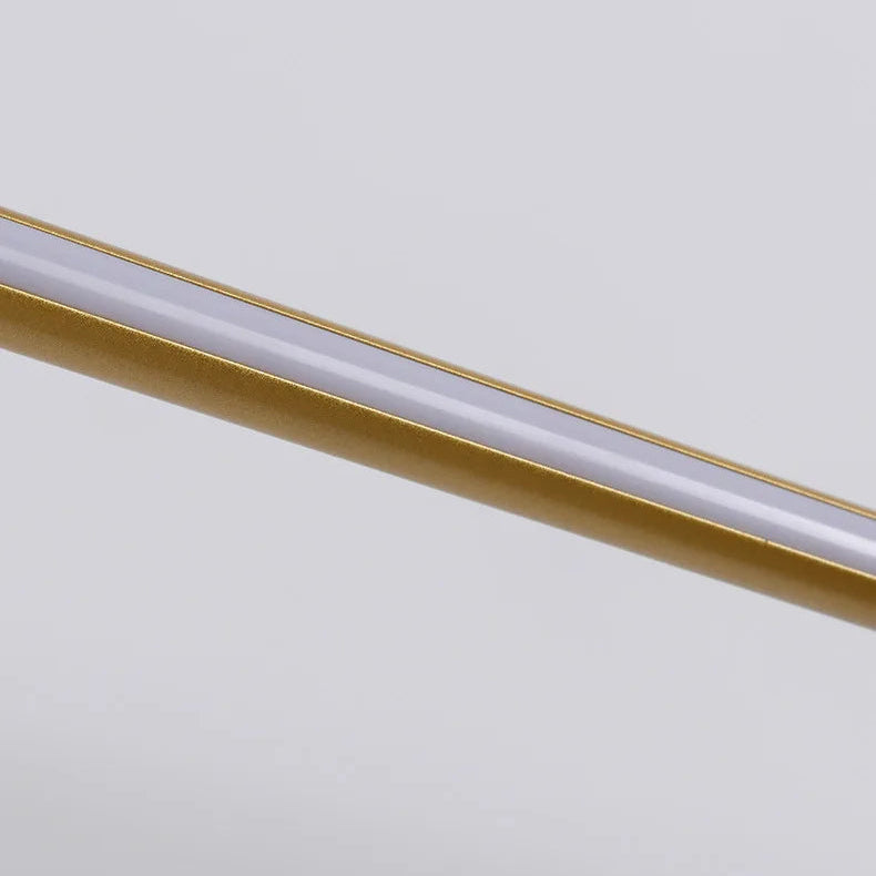 LuxRoyale Minimalist Linear Wall Lamp with Gold End Caps, Aluminum Construction