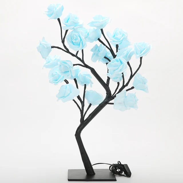 Enchant Your Space with the LED Rose Tree Lamp - Pink