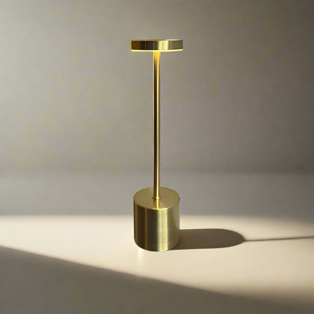 Classic Cordless Lamp - Touch Sensor LED Desk Light with 3 Adjustable Color Temperatures - Gold