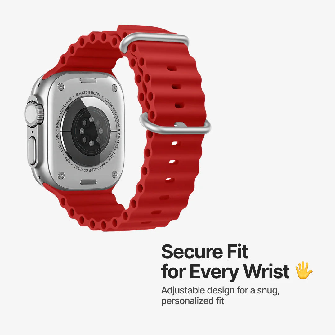 RoyaleGlow Waterproof Apple Watch Compatible Band – Secure Fit for Sports & Swimming