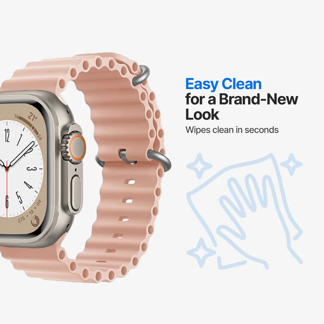 RoyaleGlow Waterproof Apple Watch Compatible Band – Secure Fit for Sports & Swimming