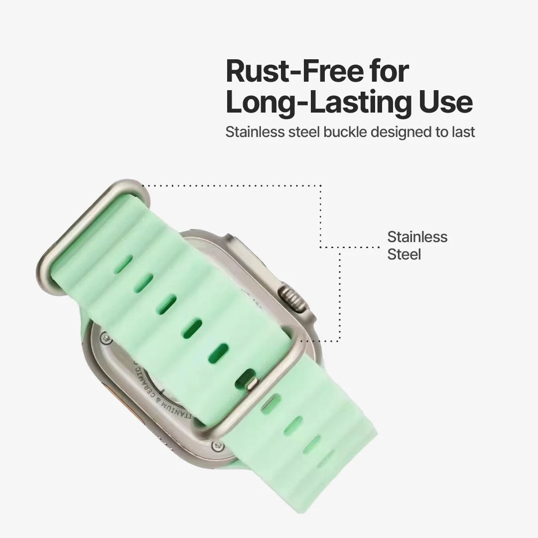 RoyaleGlow Waterproof Apple Watch Compatible Band – Secure Fit for Sports & Swimming