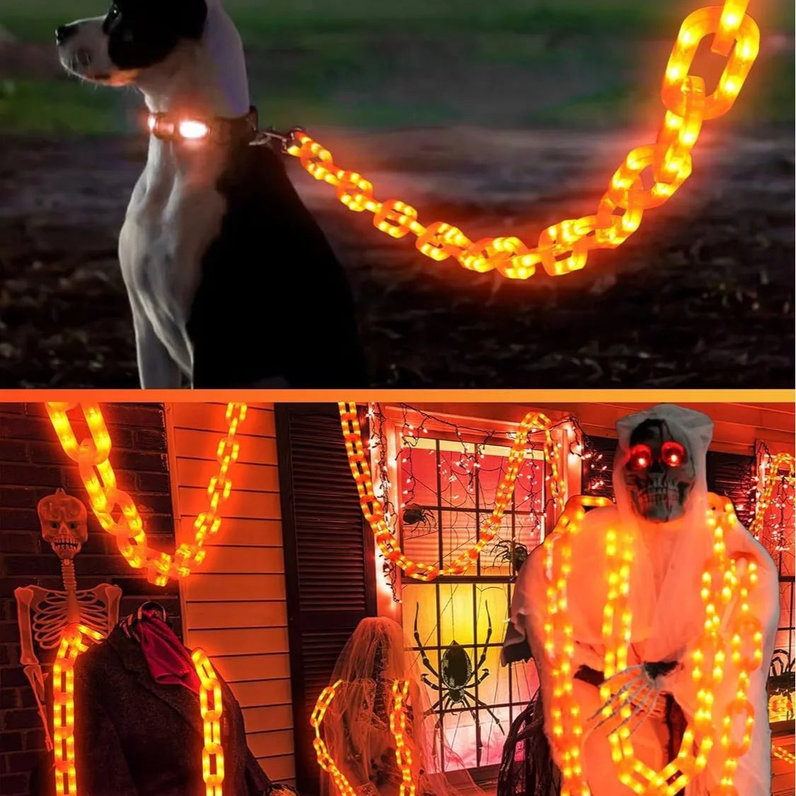 Solar/Battery Halloween Decorations Outdoor String Lights 8 Lighting Modes Plastic Chain String Lights with Waterproof 5