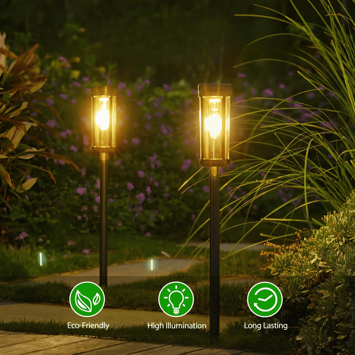 LuxRoyale Solar Powered Torch Light For Outdoor Pathway And Garden