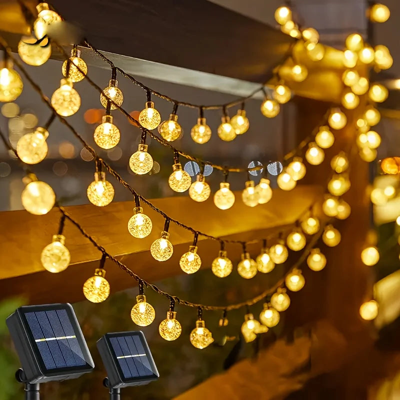 Solar String Lights 100 LED Crystal Globe Solar Lights Outdoor IP65 Waterproof with 8 Modes for Garden Tree Patio Party Decor 0