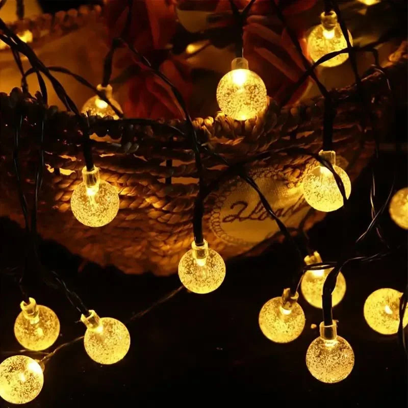 Solar String Lights 100 LED Crystal Globe Solar Lights Outdoor IP65 Waterproof with 8 Modes for Garden Tree Patio Party Decor 2