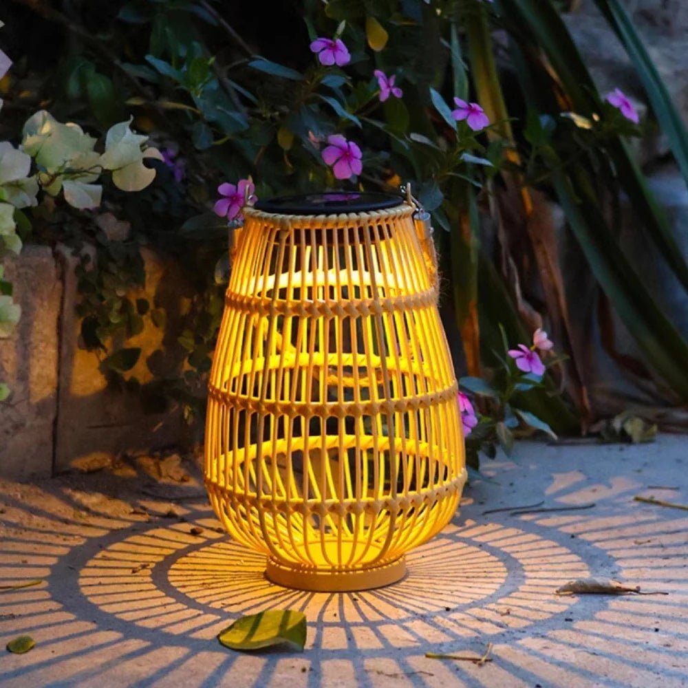 LuxRoyale Solar Powered Woven Lantern Outdoor Garden Light Weather Resistant