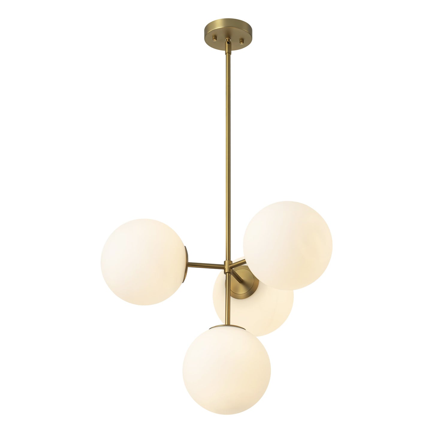 RoyaleGlow 4-Light Glass Globe Chandelier Mid-Century Modern 24 Inch