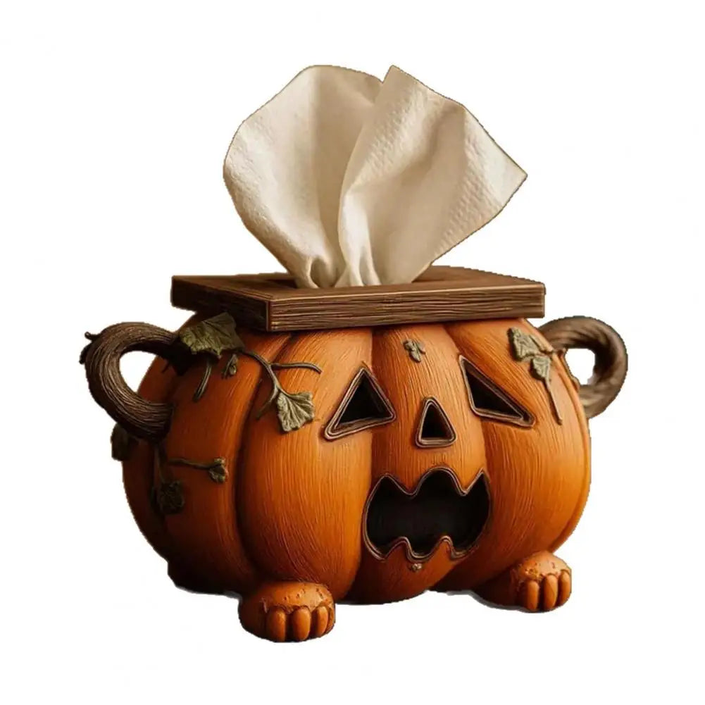 Spooky Halloween Pumpkin Tissue Box Holder Universal Dispenser for Bathroom Kitchen Halloween Home Decor Accessory 9