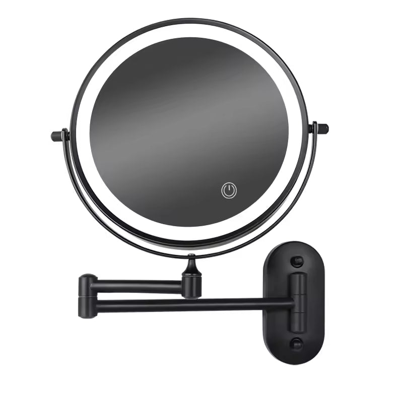 RoyaleGlow Lightup Make-Up Mirror - Touch Control with Dual Magnification - Black