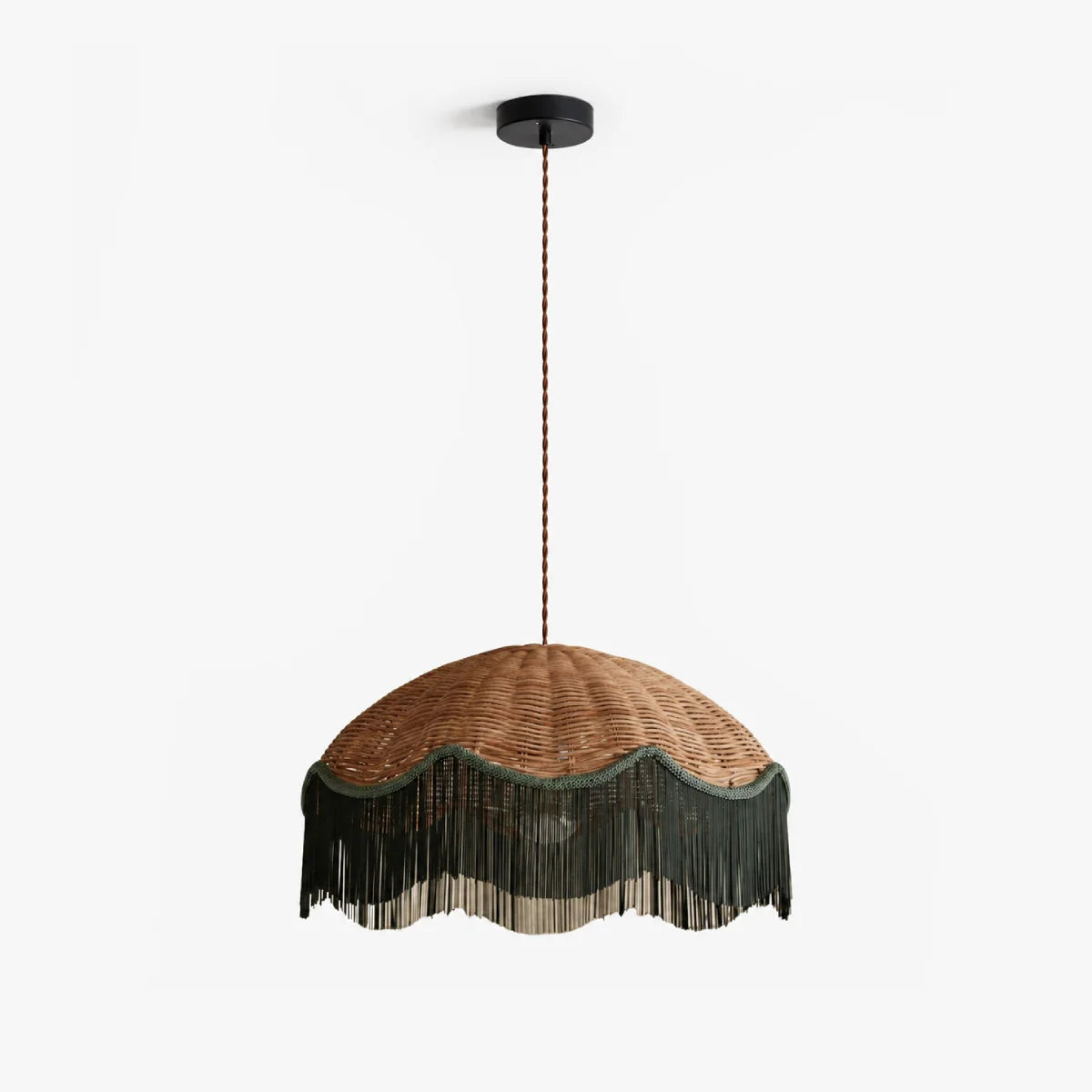 Talmora Rattan Fringe Pendant Light 1