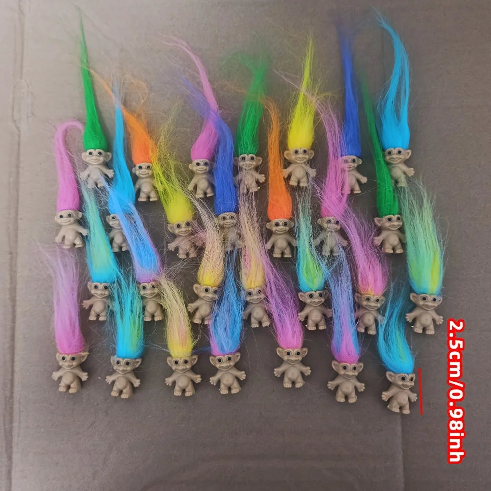 Troll Dolls, Vintage Trolls Lucky Doll Figures, Chromatic Adorable Cute Little Guys Collection, Party Favors,Christmas,Halloween 2