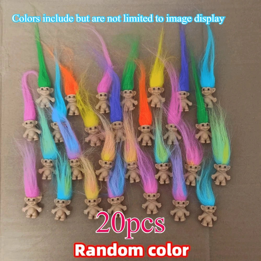 Troll Dolls, Vintage Trolls Lucky Doll Figures, Chromatic Adorable Cute Little Guys Collection, Party Favors,Christmas,Halloween 6
