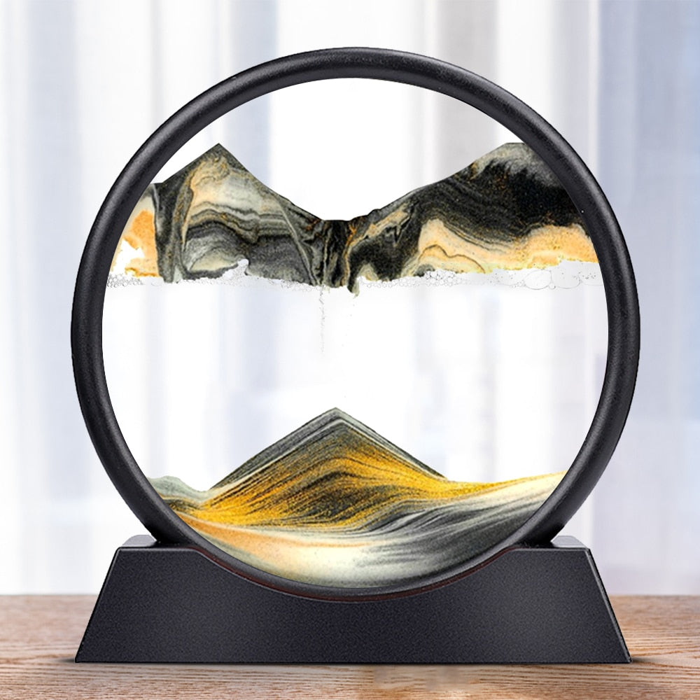 Royaleva Moving Sand Art Sculpture - LED Soothing Desktop Decor - Galaxy / 7 inch