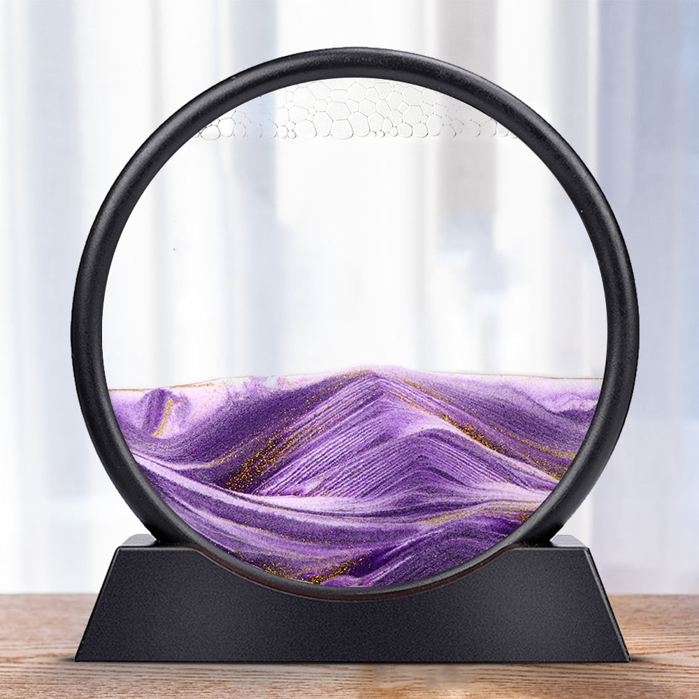 Royaleva Moving Sand Art Sculpture - LED Soothing Desktop Decor - Nova / 7 inch